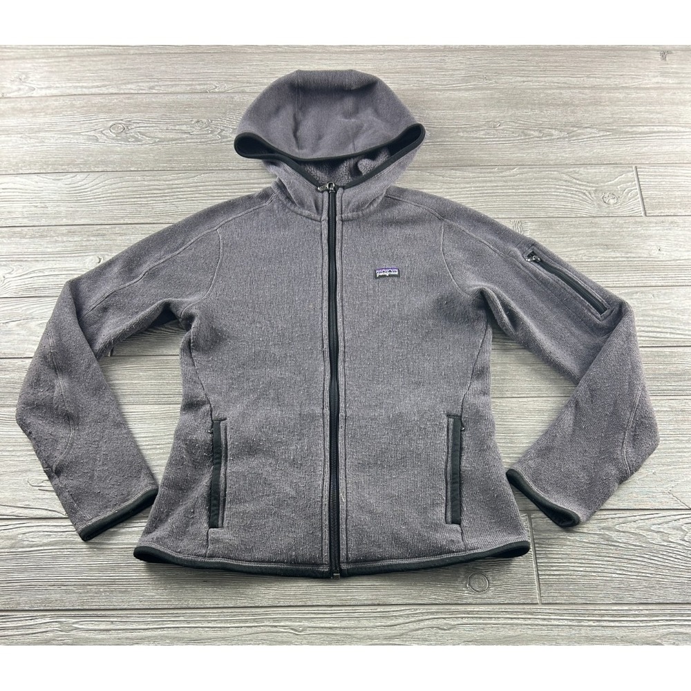 Patagonia Better Sweater Womens S Gray Full Zip Hooded Fleece Jacket